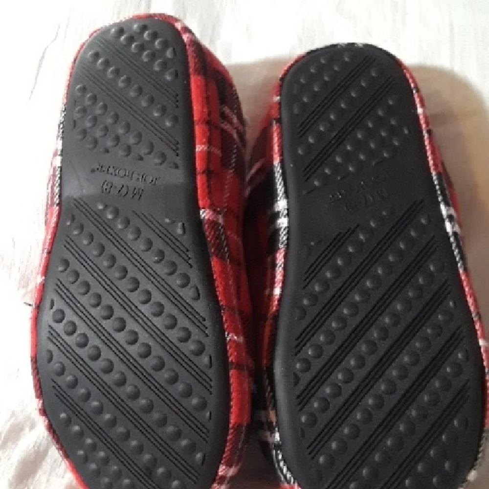Joe Boxer Kids Checkered Slippers - Red and Black